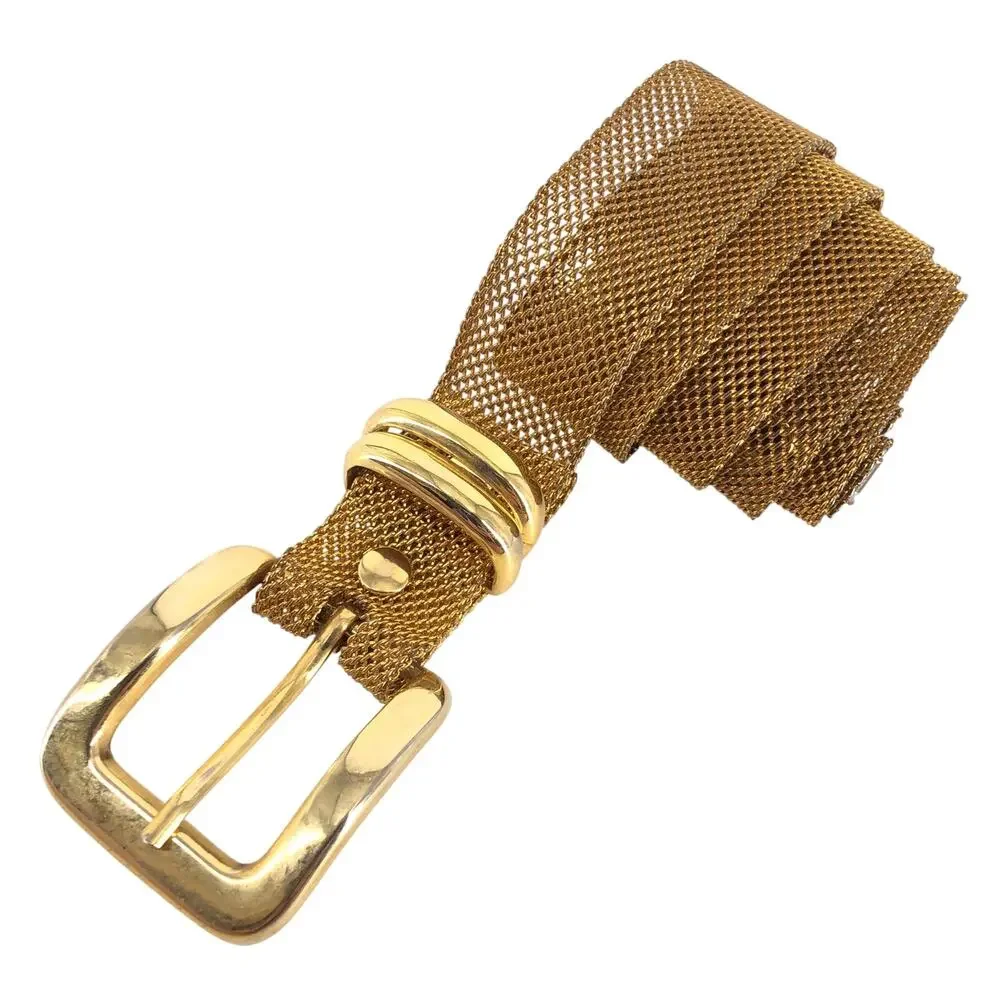 90s gold metal mesh belt 1990s vintage
